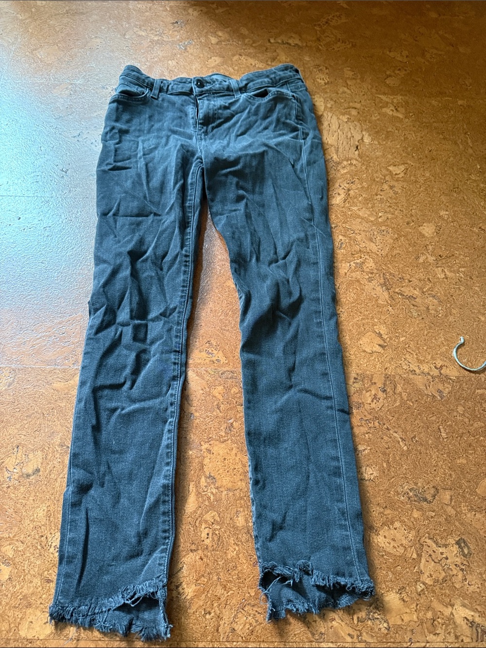 Joe's Jeans Skinny Black Raw Hem Jeans